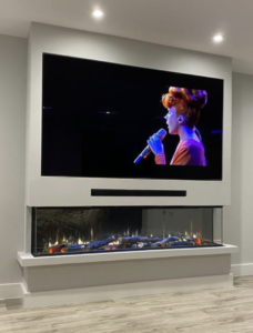 Media Wall with extra Sound Bar + connectivity